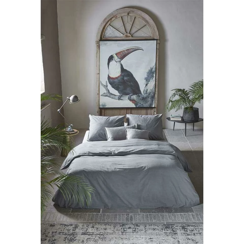Walra Dekbedovertrek Vintage Cotton - Grijs - 140x200/220 Cm 5 Walra Dekbedovertrek Vintage Cotton - Grijs - 140x200/220 Cm - Afbeelding 3