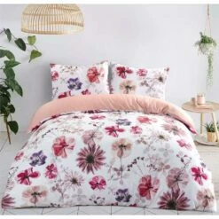Royal Dekbedovertrek Linde Bloemen - Wit/roze - 200x200/220 Cm -Cinderella Winkel 31105819 1950