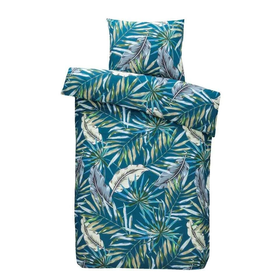 Comfort Dekbedovertrek Jasmine Botanisch - Blauwgroen - 140x200/220 Cm 3 Comfort Dekbedovertrek Jasmine Botanisch - Blauwgroen - 140x200/220 Cm