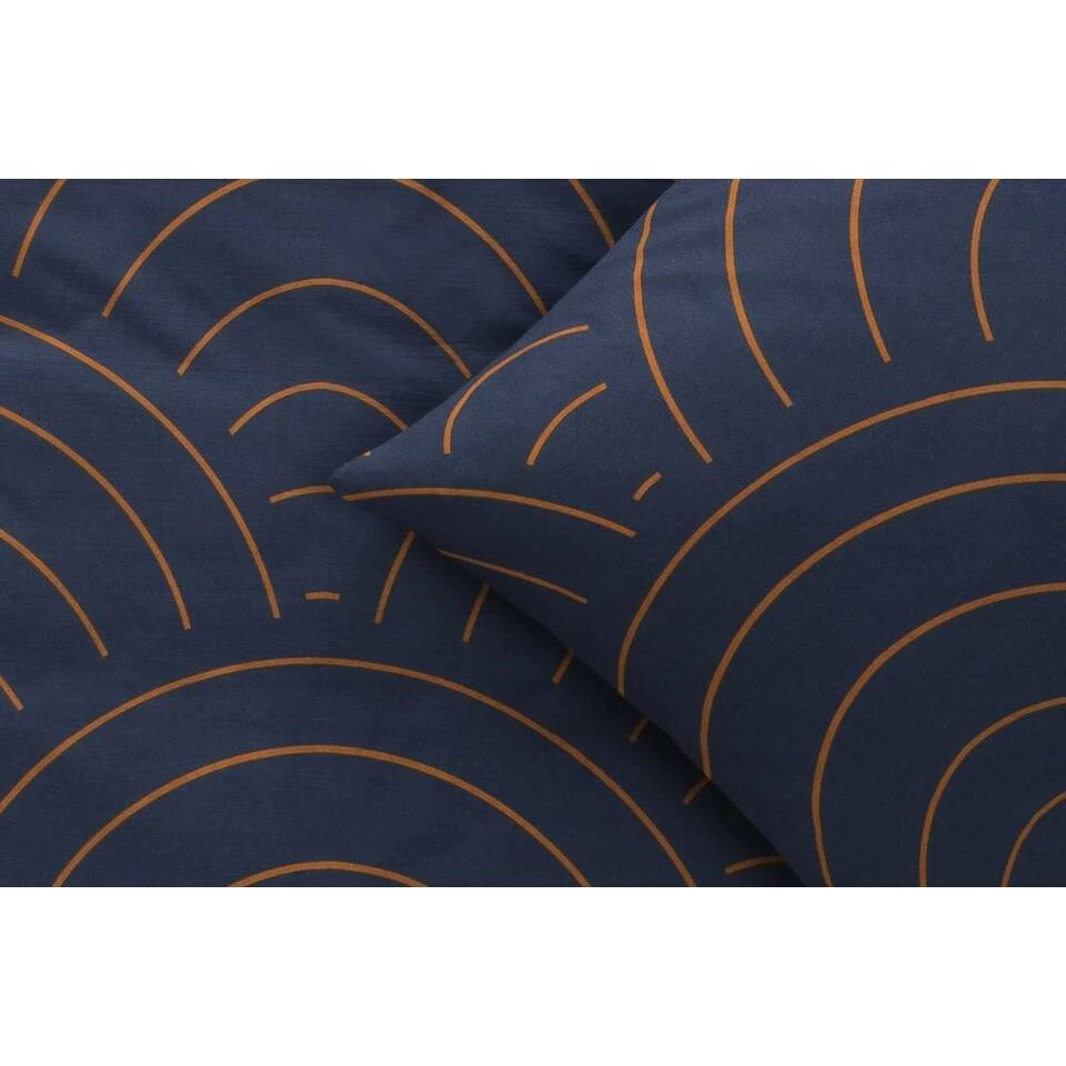 Comfort Dekbedovertrek Sendai Grafisch - Blauw/caramel - 200x200/220 Cm 6 Comfort Dekbedovertrek Sendai Grafisch - Blauw/caramel - 200x200/220 Cm - Afbeelding 4
