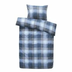 Comfort Dekbedovertrek Jona Ruiten - Blauw/antraciet - 140x200/220 Cm