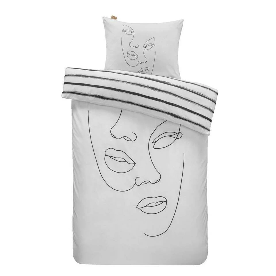 Dindi Home Dekbedovertrek Tender Tattoo Grafisch - Wit - 140x200/220 Cm 3 Dindi Home Dekbedovertrek Tender Tattoo Grafisch - Wit - 140x200/220 Cm
