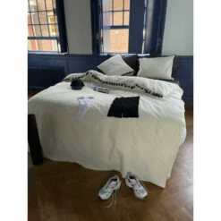 Dindi Home Dekbedovertrek Fleeky Fringes Effen - Wit - 200x200/220 Cm -Cinderella Winkel 31106101 9051