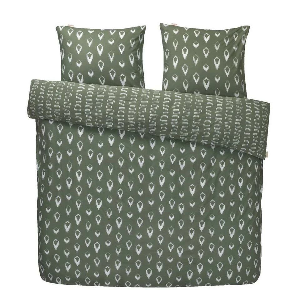 Walra - Dekbedovertrek Remade Turned Cones - 240x220 Cm - Groen 3 Walra - Dekbedovertrek Remade Turned Cones - 240x220 Cm - Groen