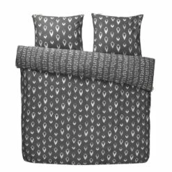 Walra - Dekbedovertrek Remade Turned Cones - 240x220 Cm - Off Black